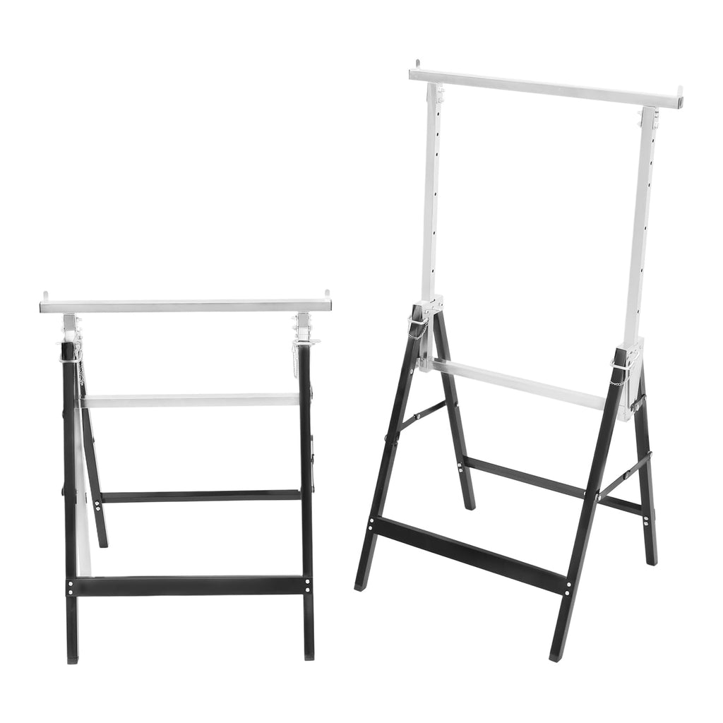 2-Pack Metal Saw Horses, 220 lbs Capacity, Adjustable Height D304344