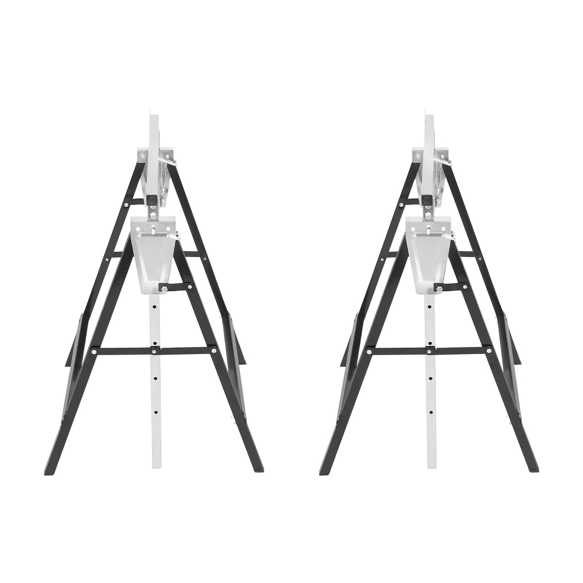 2-Pack Metal Saw Horses, 220 lbs Capacity, Adjustable Height D304344