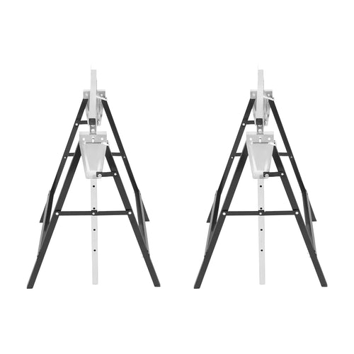 2-Pack Metal Saw Horses, 220 lbs Capacity, Adjustable Height D304344