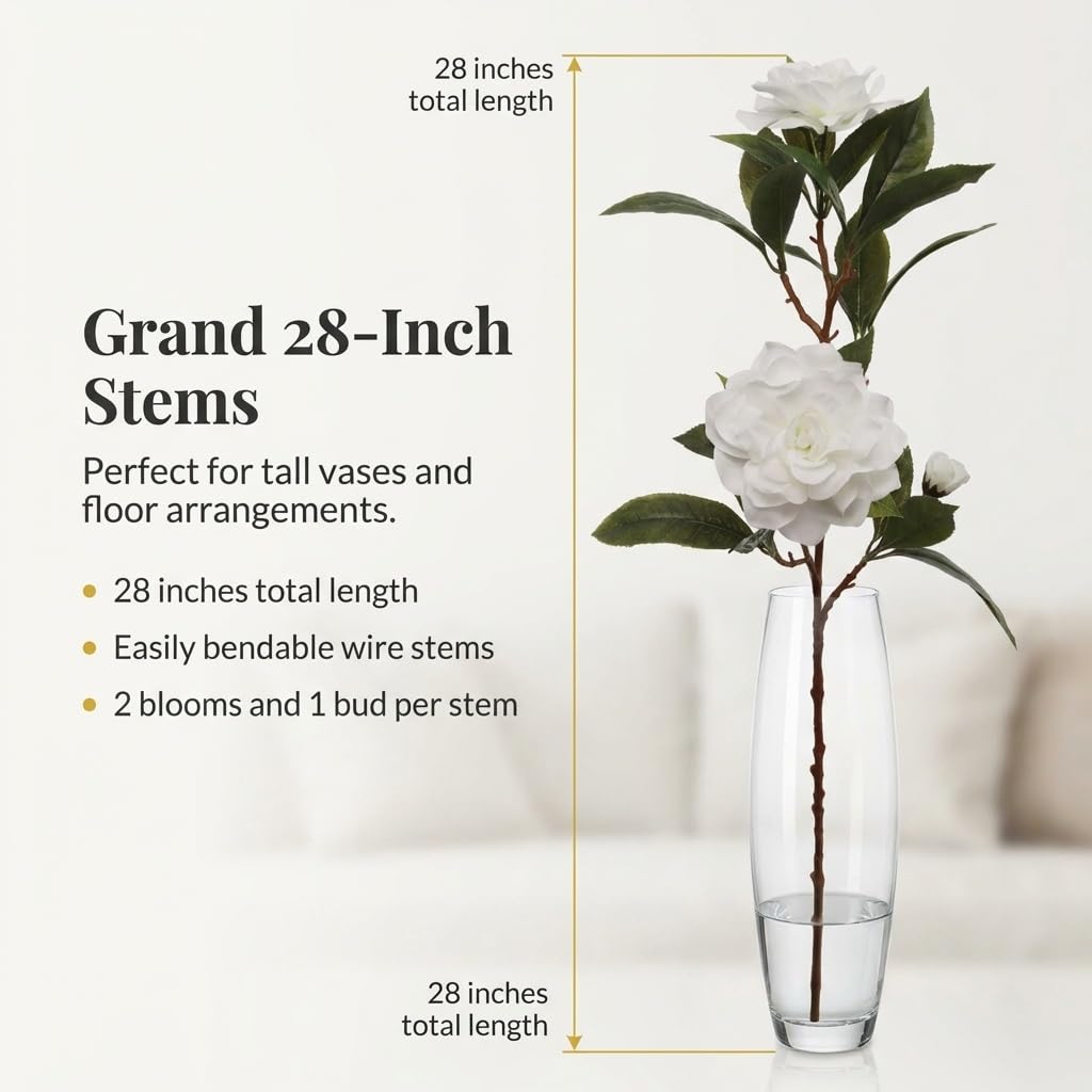White 2 Pack 28in Faux Flowers A56287