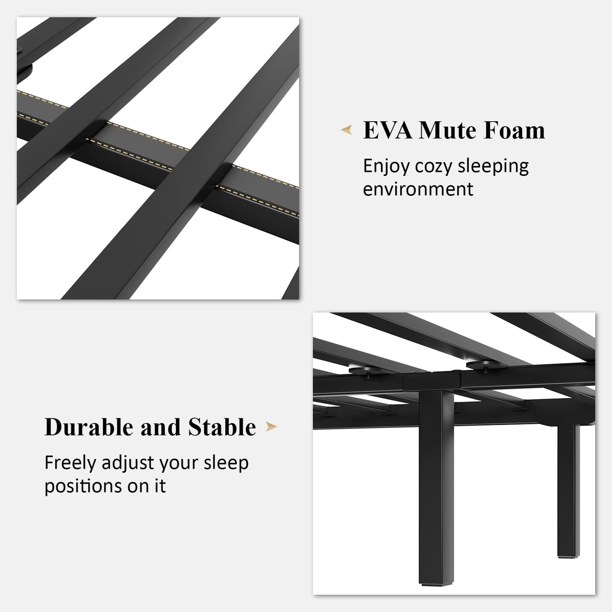 Black Full Bed Frame with Butterfly Pattern Headboard & Footboard P72366