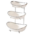 3 Tier Ceramic Fruit Bowl with Metal Stand C93331