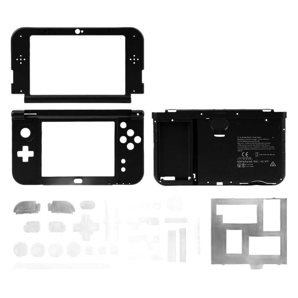 NEW 3DS XL LL Housing Shell Replacement Middle Frame Case with Stylus Touch Pen Black R9421