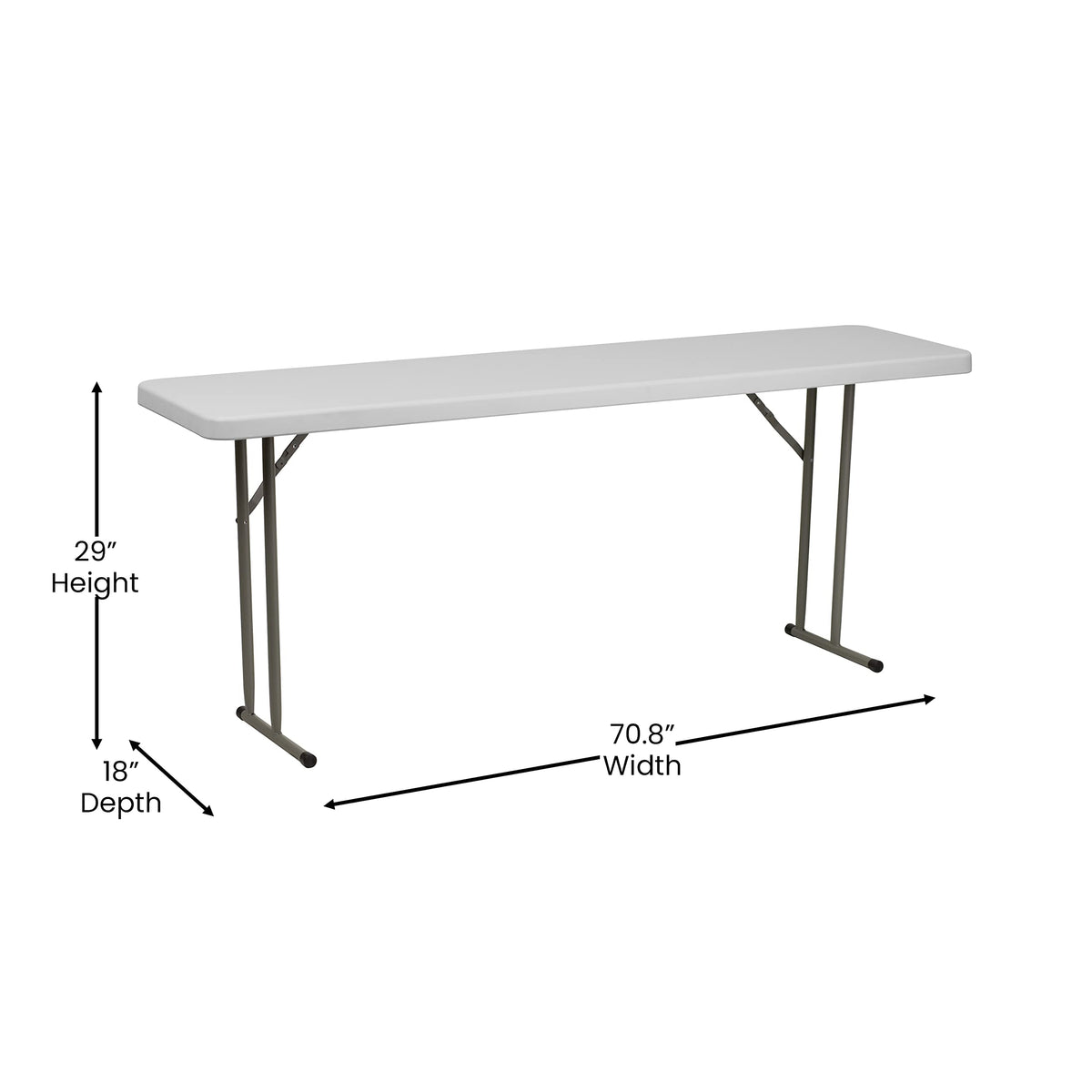 6-Foot Rectangle Granite White Plastic Folding Training Table A204