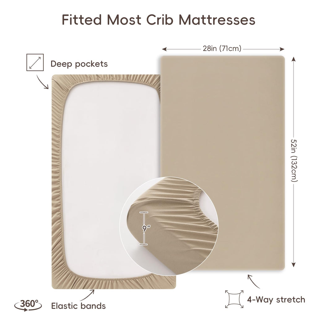 3 Pack Ultra Soft Breathable Fitted Crib Sheets 28x52 Inch H604140