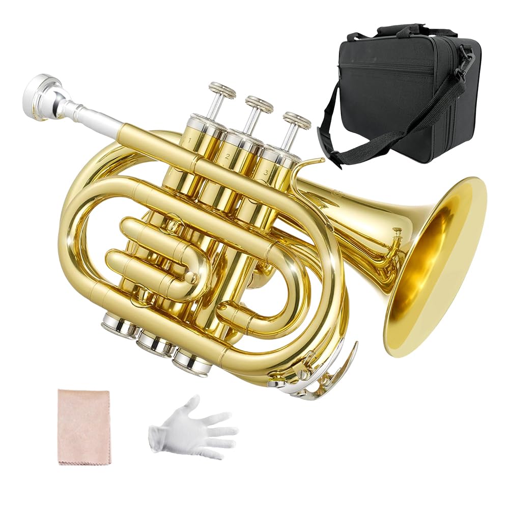 Bb Flat Pocket Trumpet with 7C Mouthpiece G994