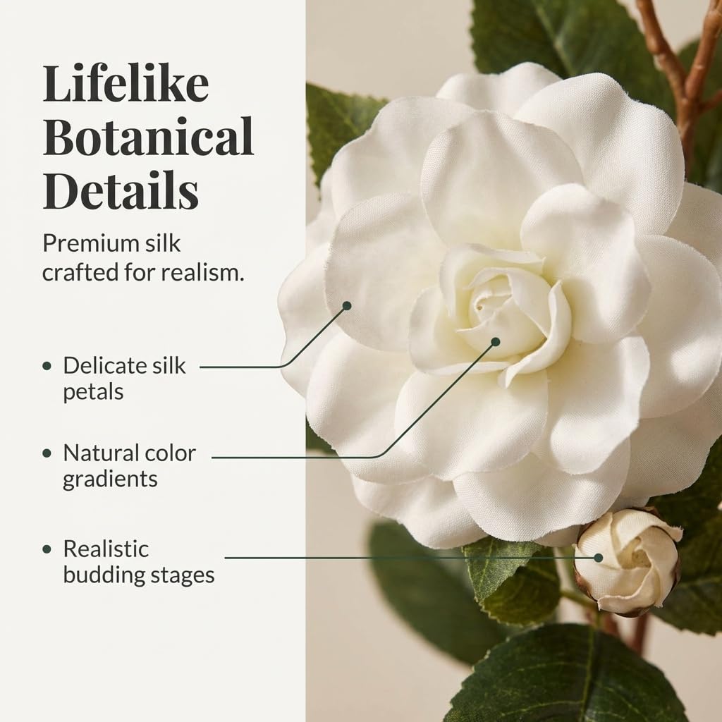 White 2 Pack 28in Faux Flowers A56287