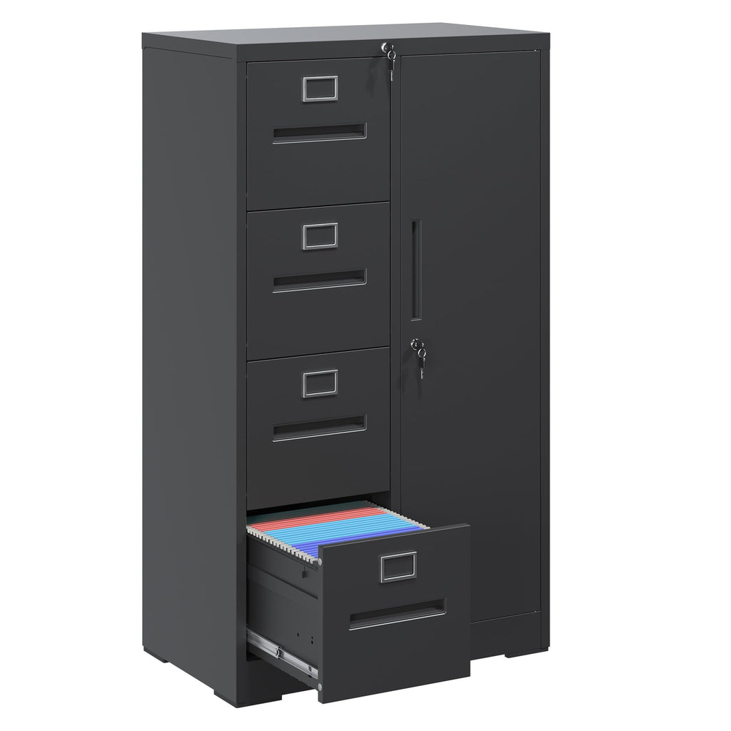 4 Drawer Metal File Cabinet with Lock T341
