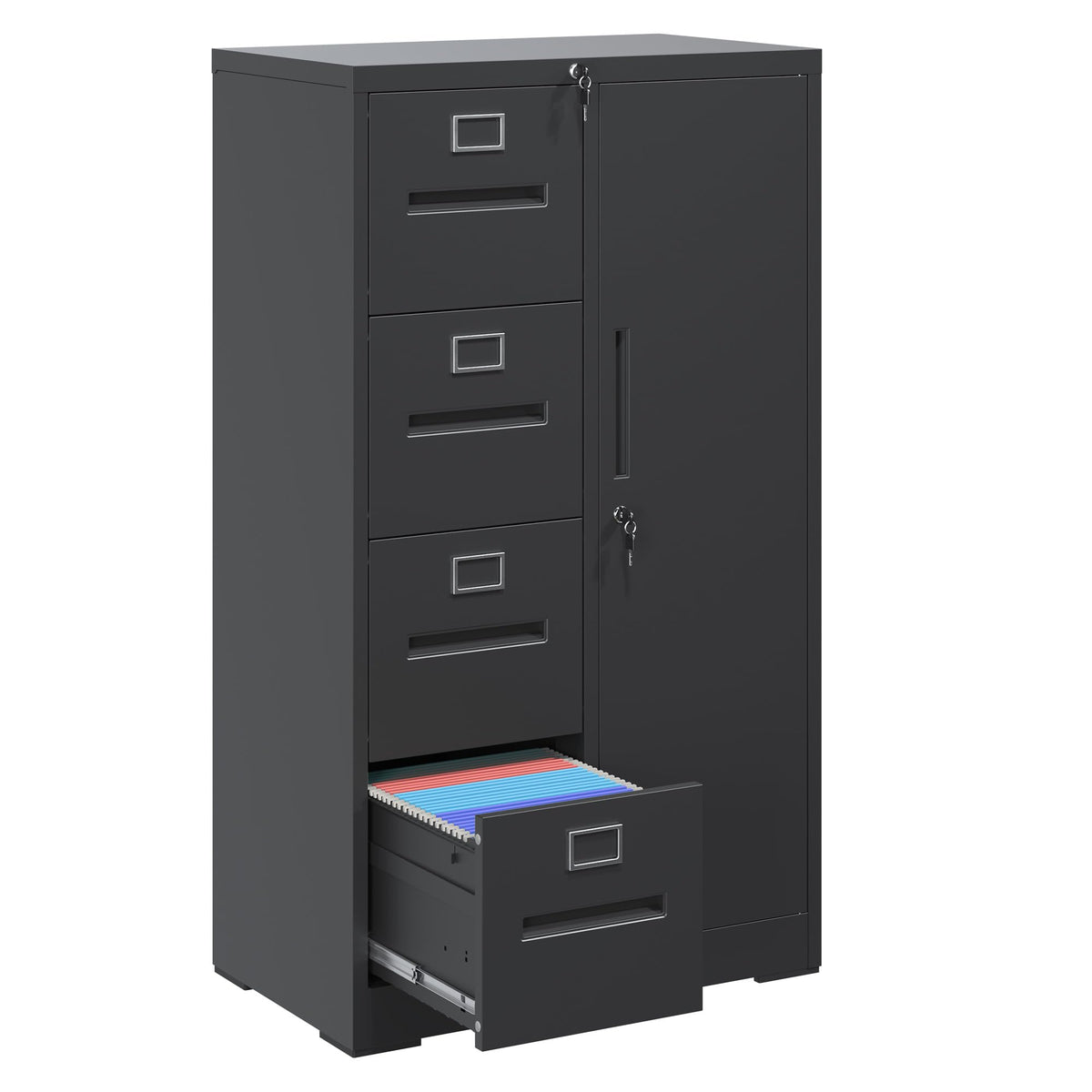 4 Drawer Metal File Cabinet with Lock T341