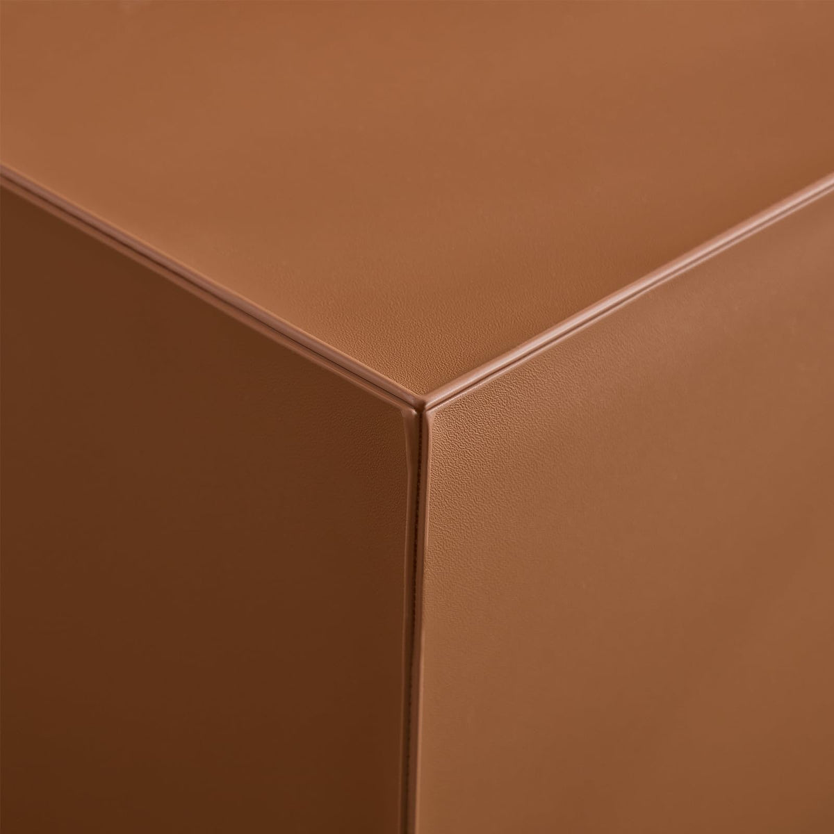 Brown Rolling Leather Coffee Table Set of 2 N574