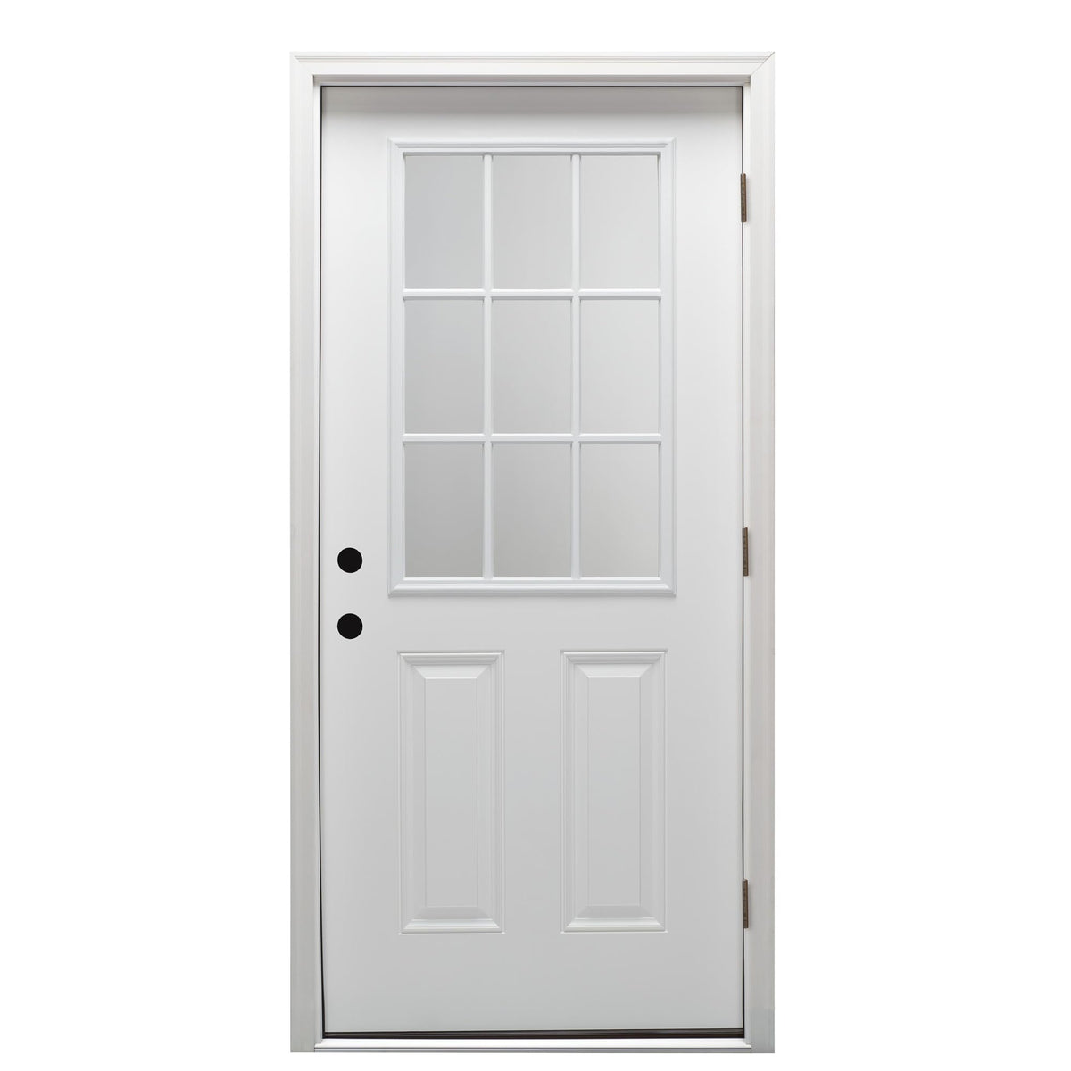 Primed Fiberglass 9 Lite Prehung Door 32" x 80" P985360