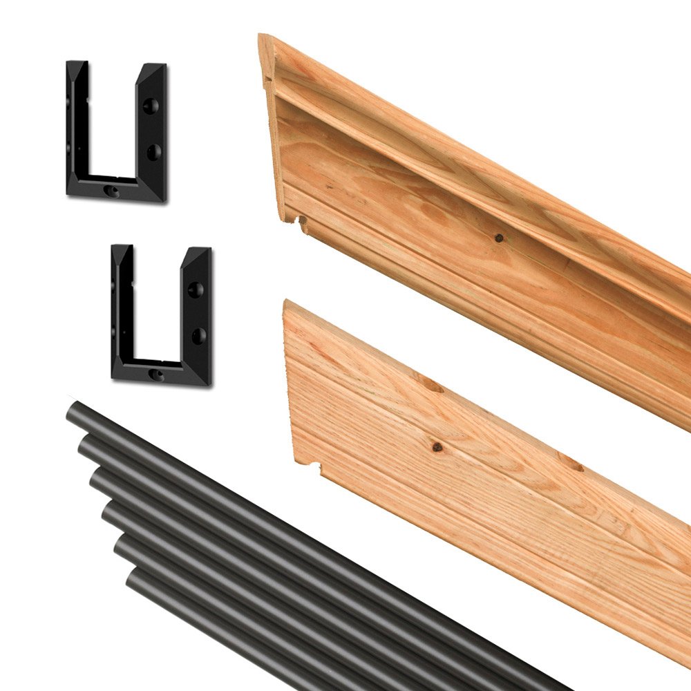 6 ft. Southern Yellow Pine Stair Rail Kit with Black Balusters Z430906