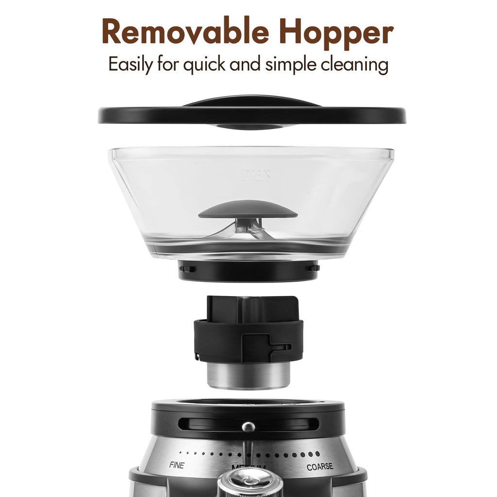 Electric Conical Burr Coffee Grinder with 17 Grind Settings, Black J654