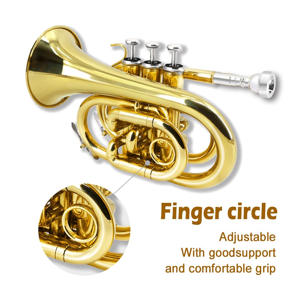 Bb Flat Pocket Trumpet with 7C Mouthpiece G994