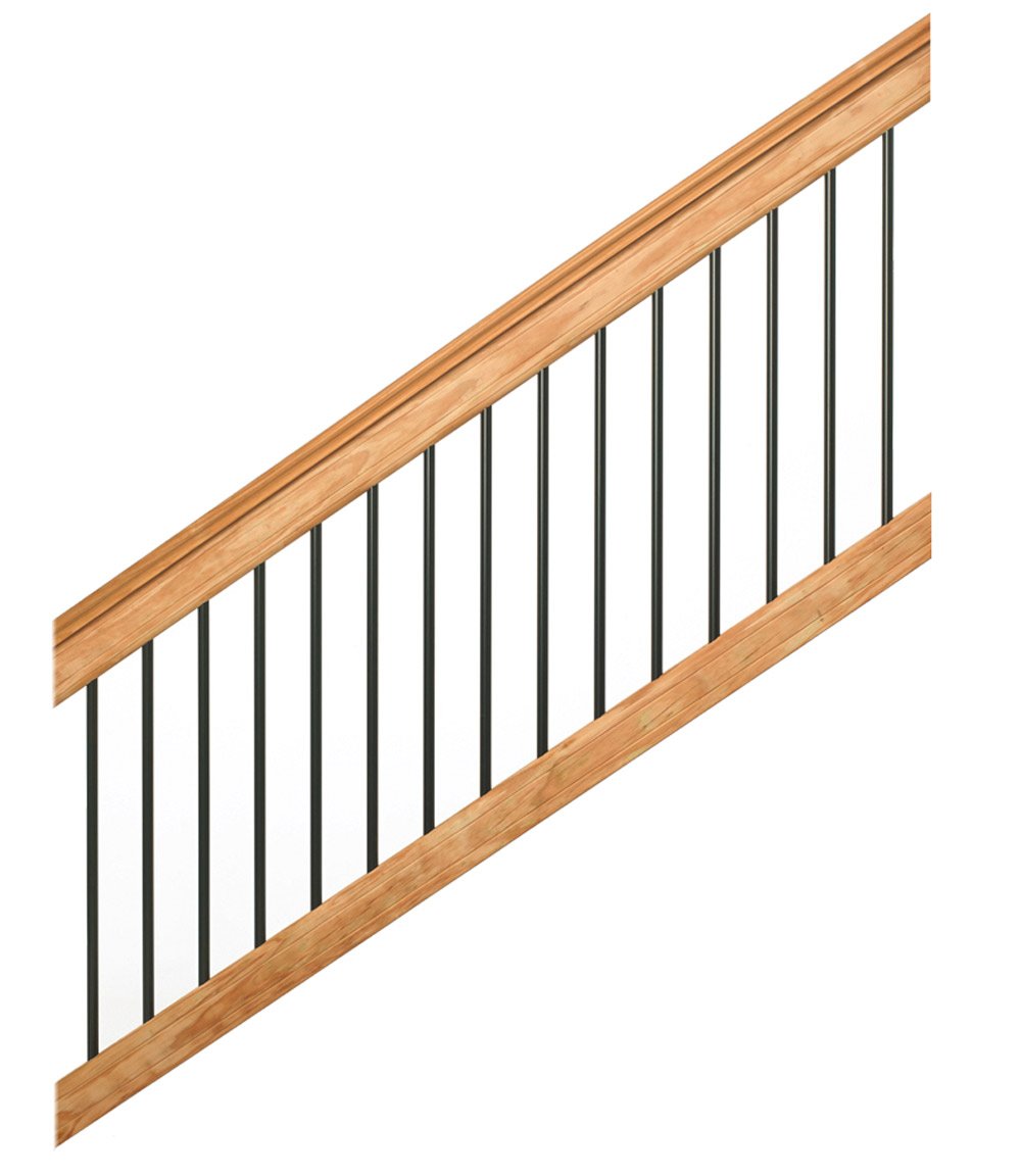 6 ft. Southern Yellow Pine Stair Rail Kit with Black Balusters Z430906