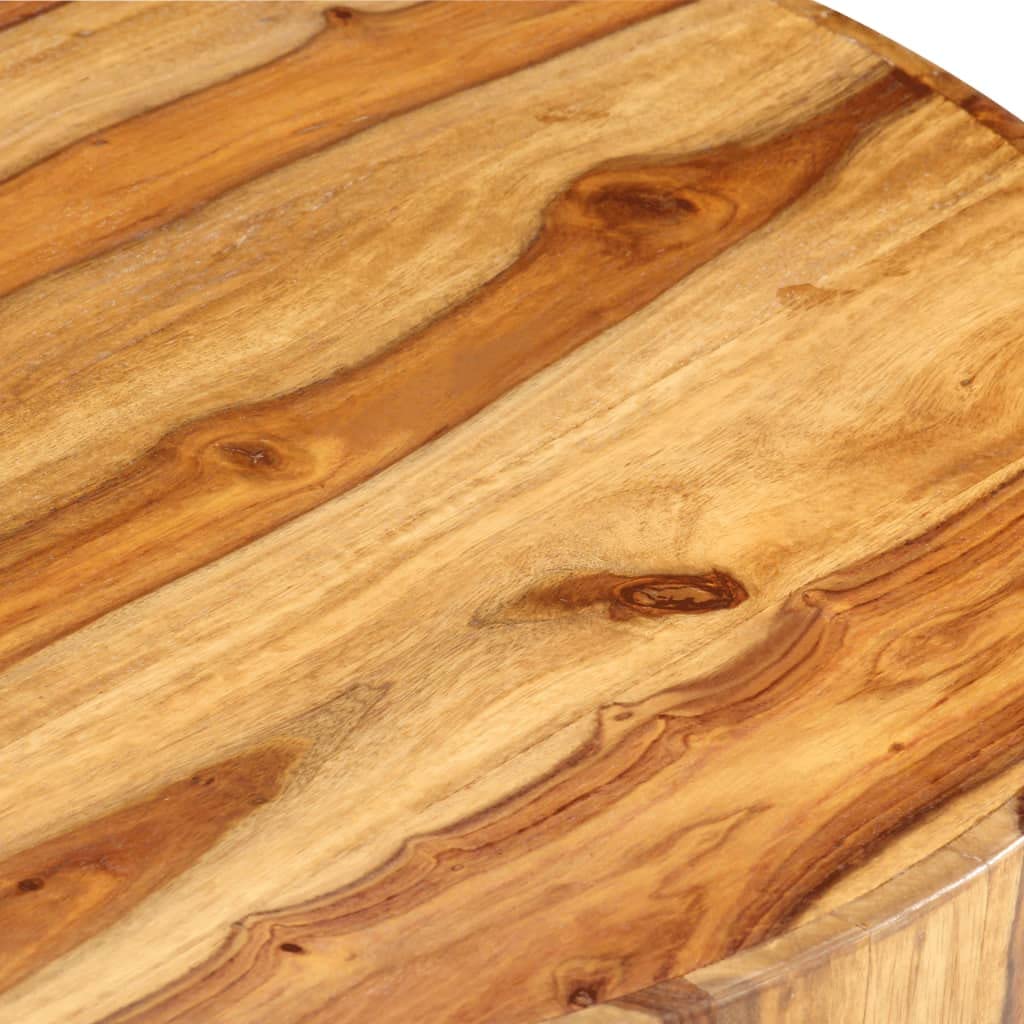 Round Coffee Table 25.6"x11.8" Solid Sheesham Wood F96968