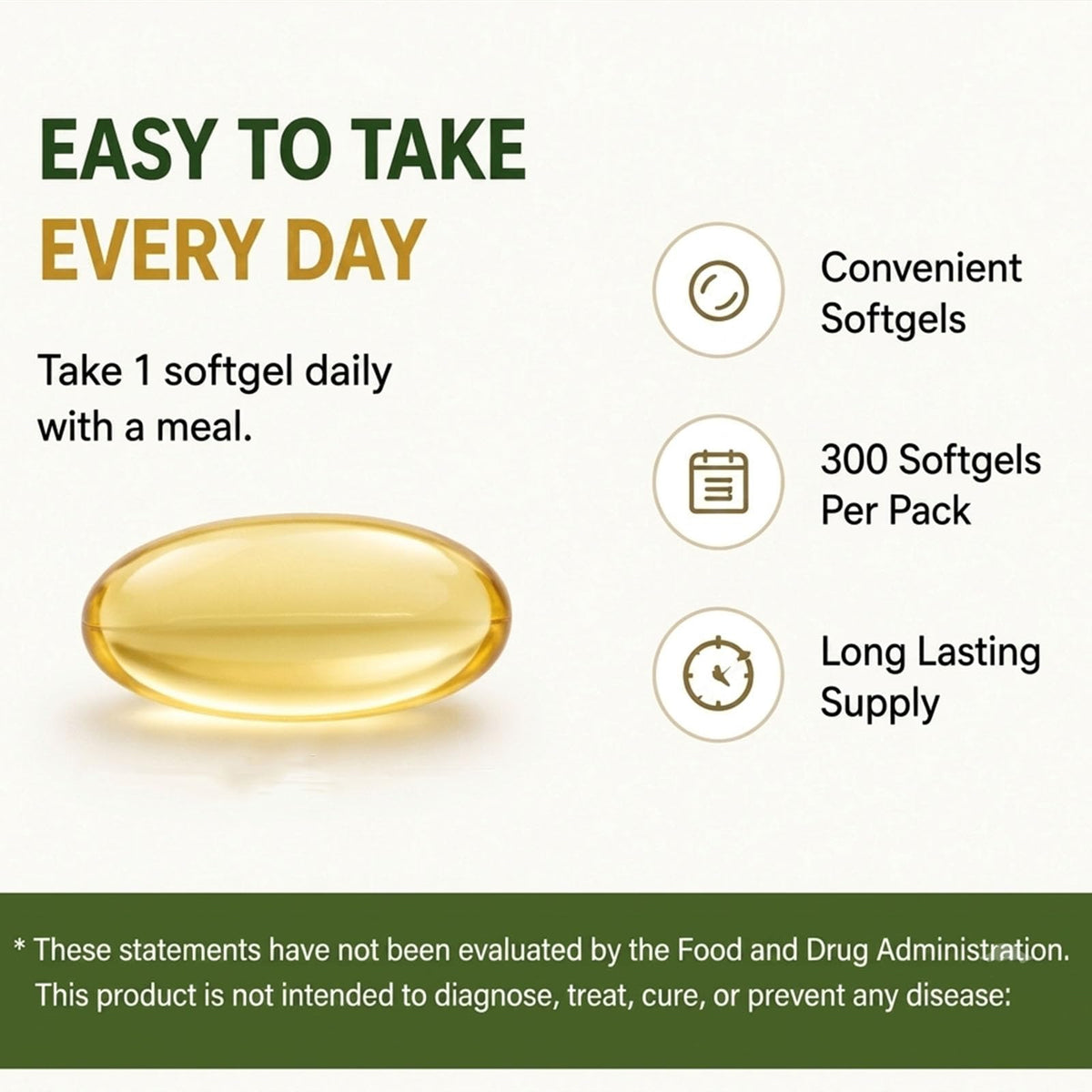 Odorless Aged Garlic Extract Supplement, 300 Softgels Y905676