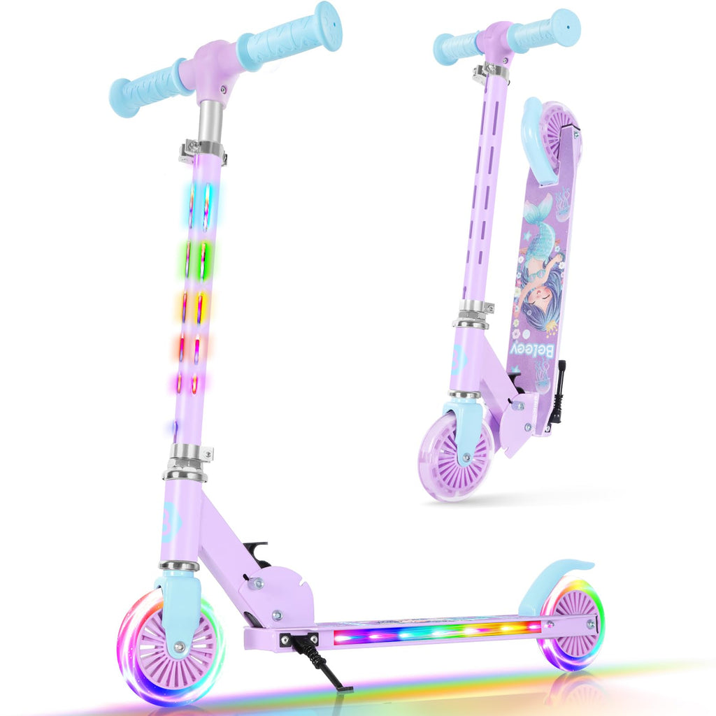 2 Wheel Folding Lightweight Kick Scooter with Light-Up Wheels S16259
