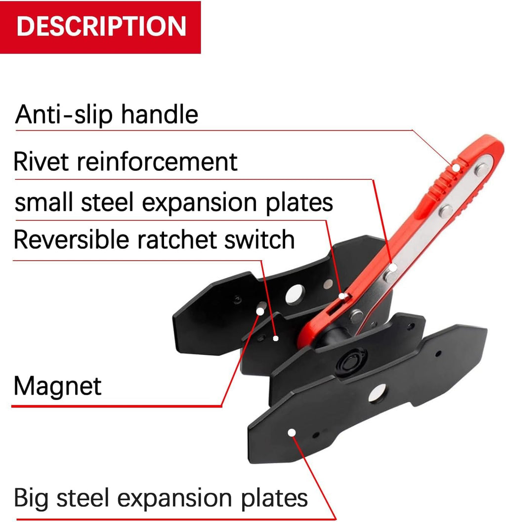 Brake Caliper Press Tool with 2 Caliper Hooks 2 Steel Plates and Gloves B6673