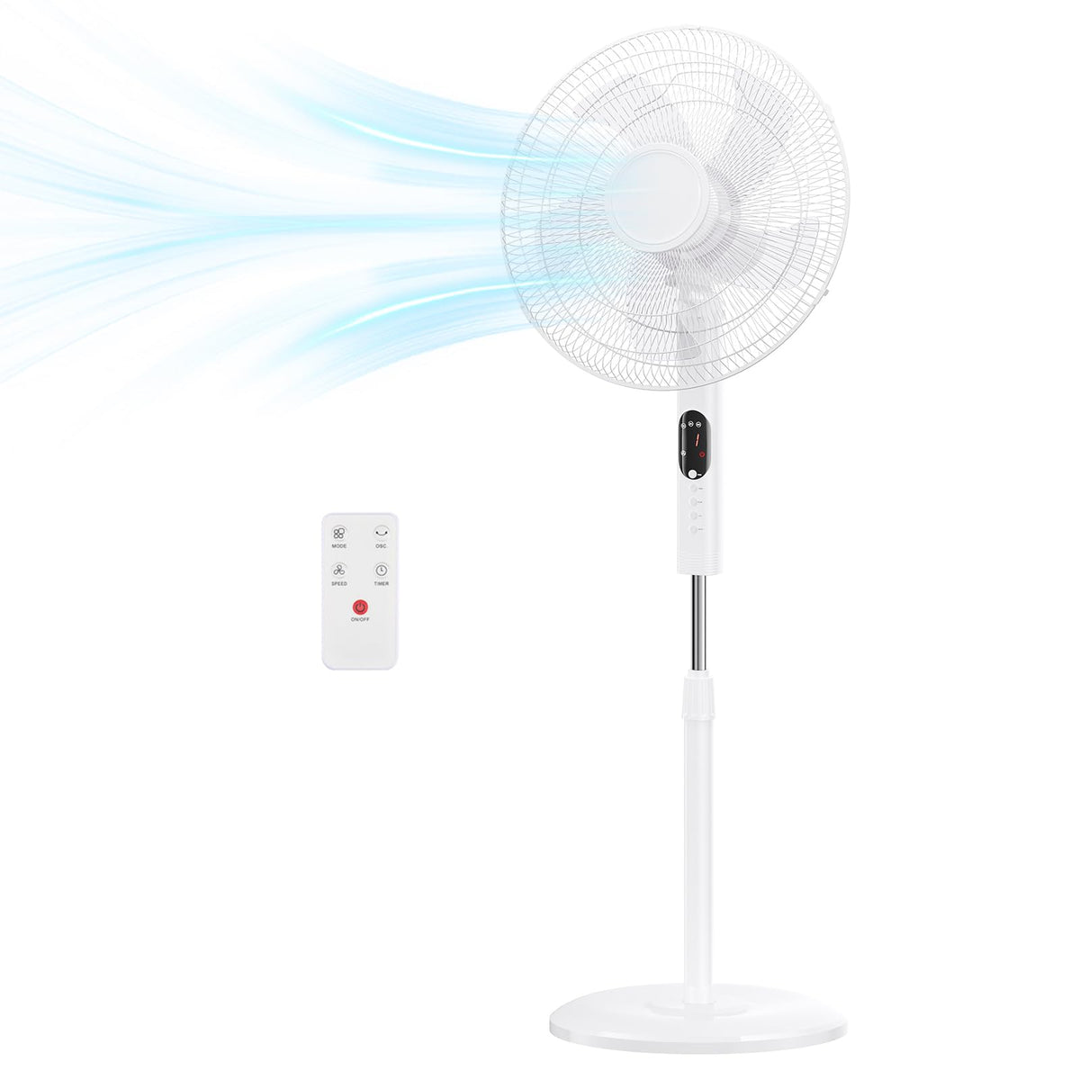 17" Oscillating Pedestal Fan with Remote W7323