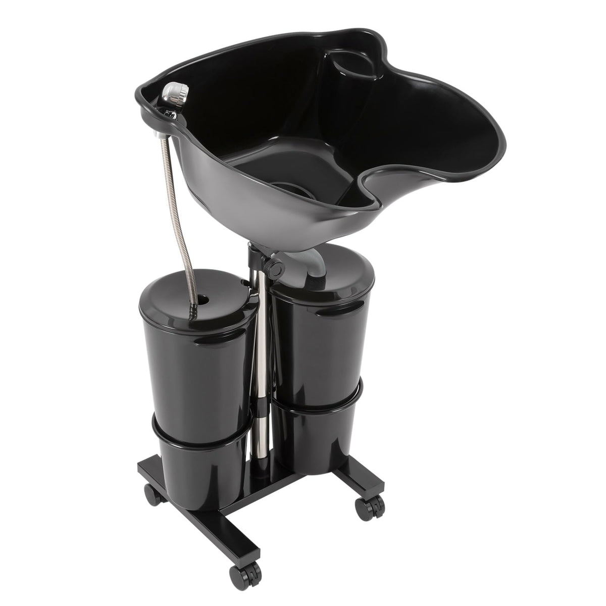 Portable Shampoo Bowl with Electric Pump, Adjustable Height 2.64Gal Dual Bucket U46415