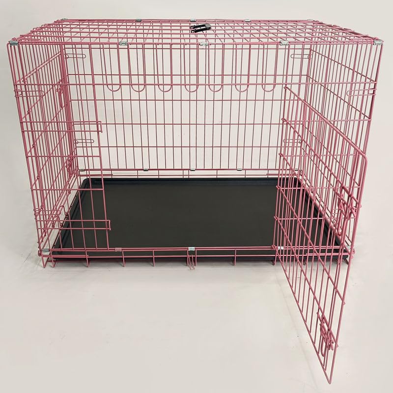 48-Inch Folding Metal Dog Crate with Divider, Tray, and Carry Handle F498409
