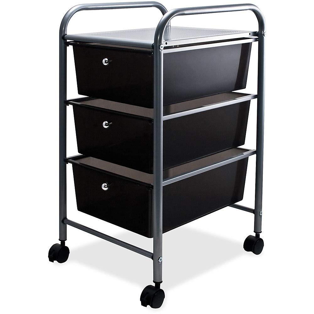 3-Drawer Rolling File Organizer Cart, Black W904