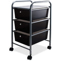 3-Drawer Rolling File Organizer Cart, Black W904