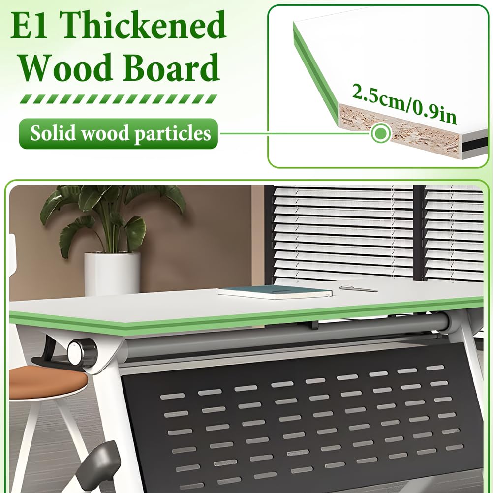 Folding Conference Table with Locking Wheels, 8 Pack, 63x24x30 Inch E801358