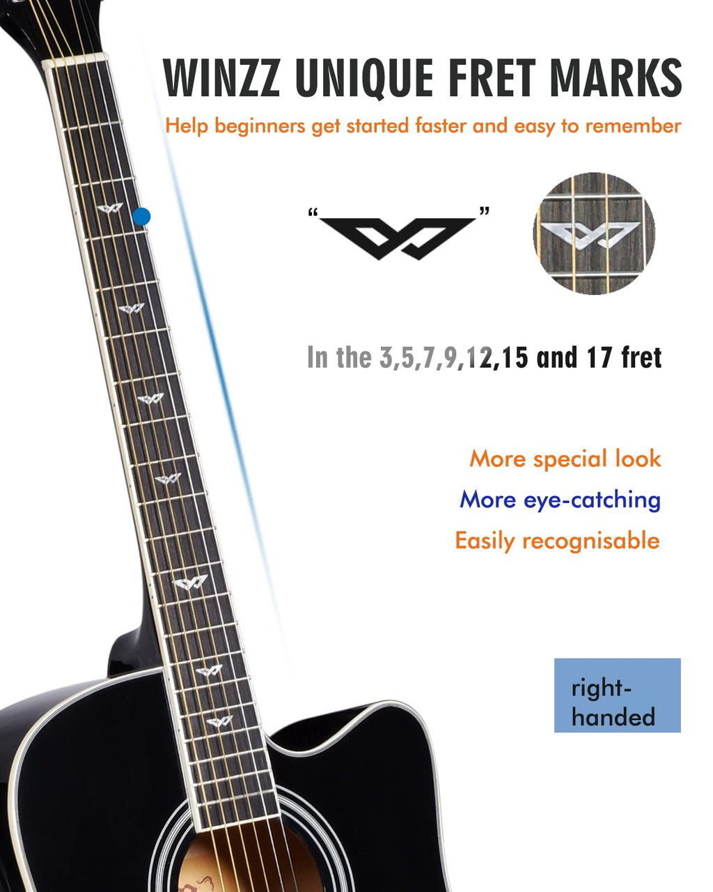 Glossy Black 4/4 Full Size 6 Steel-String Acoustic-Electric Guitar K128