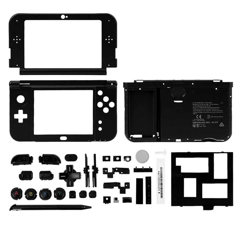 NEW 3DS XL LL Housing Shell Replacement Middle Frame Case with Stylus Touch Pen Black R9421