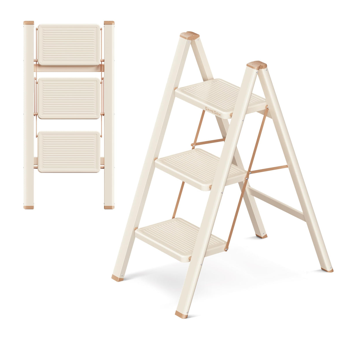 Foldable 3 Step Ladder with Anti-Slip Pedal C35579