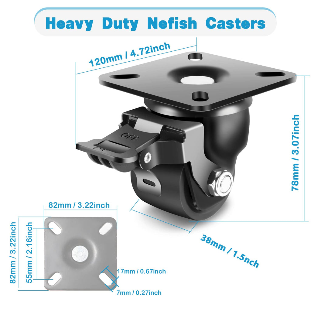 2-Inch Heavy Duty Casters Set of 4 with Brake X49172
