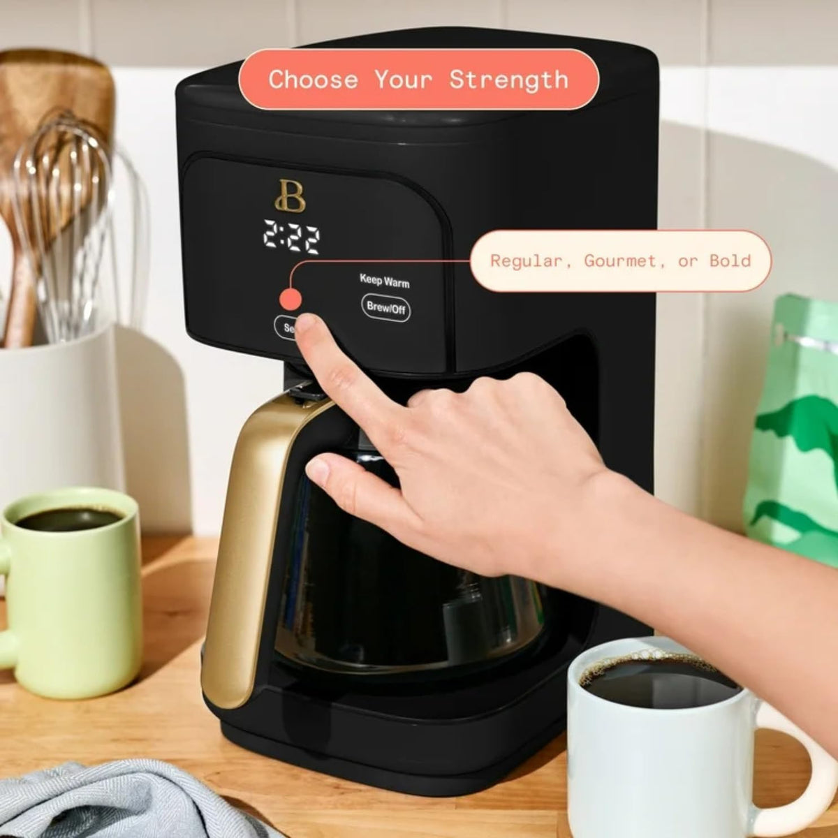 Programmable 12-Cup Drip Coffee Machine with Glass Carafe L2647