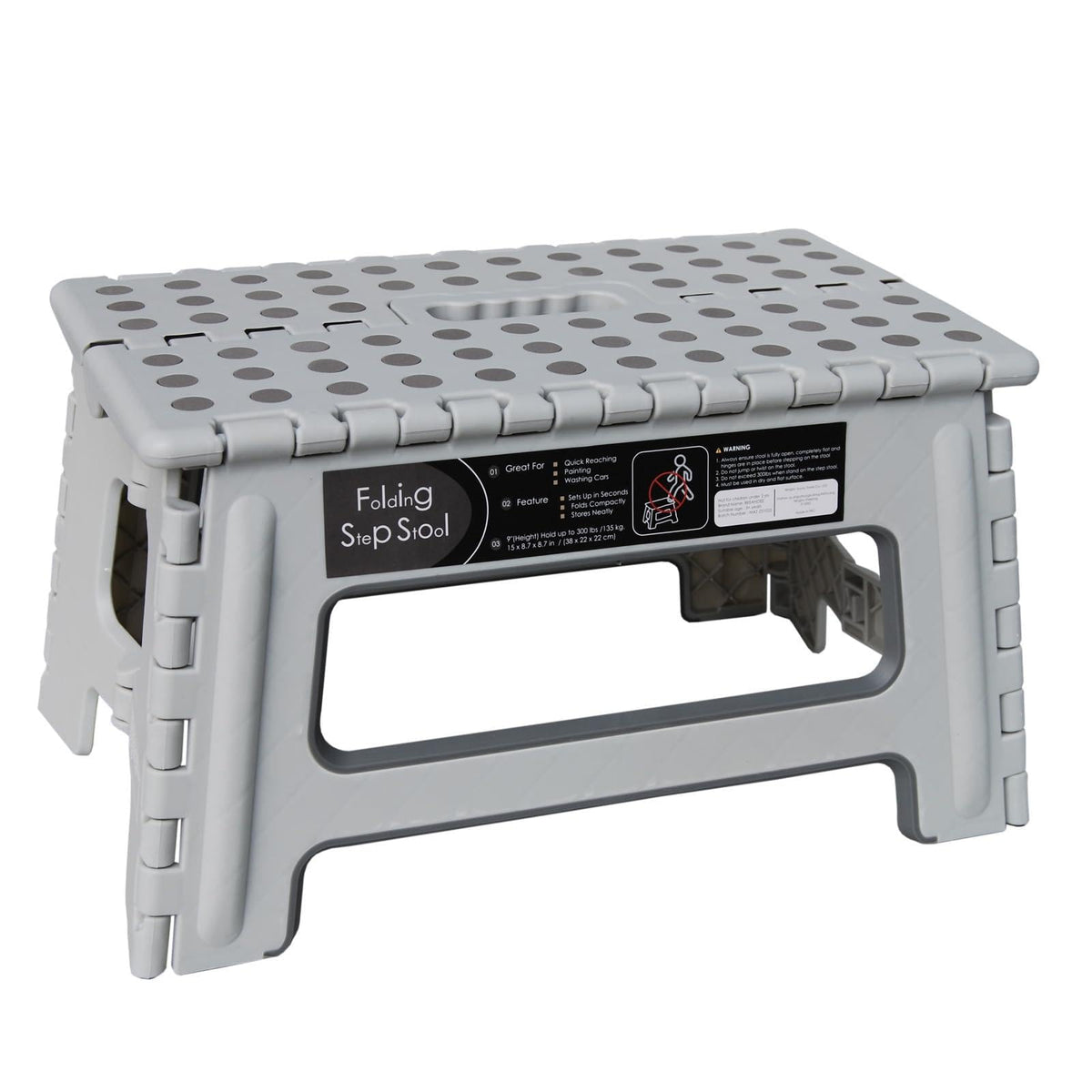 Folding Step Stool 9 Inch Height Gray G672