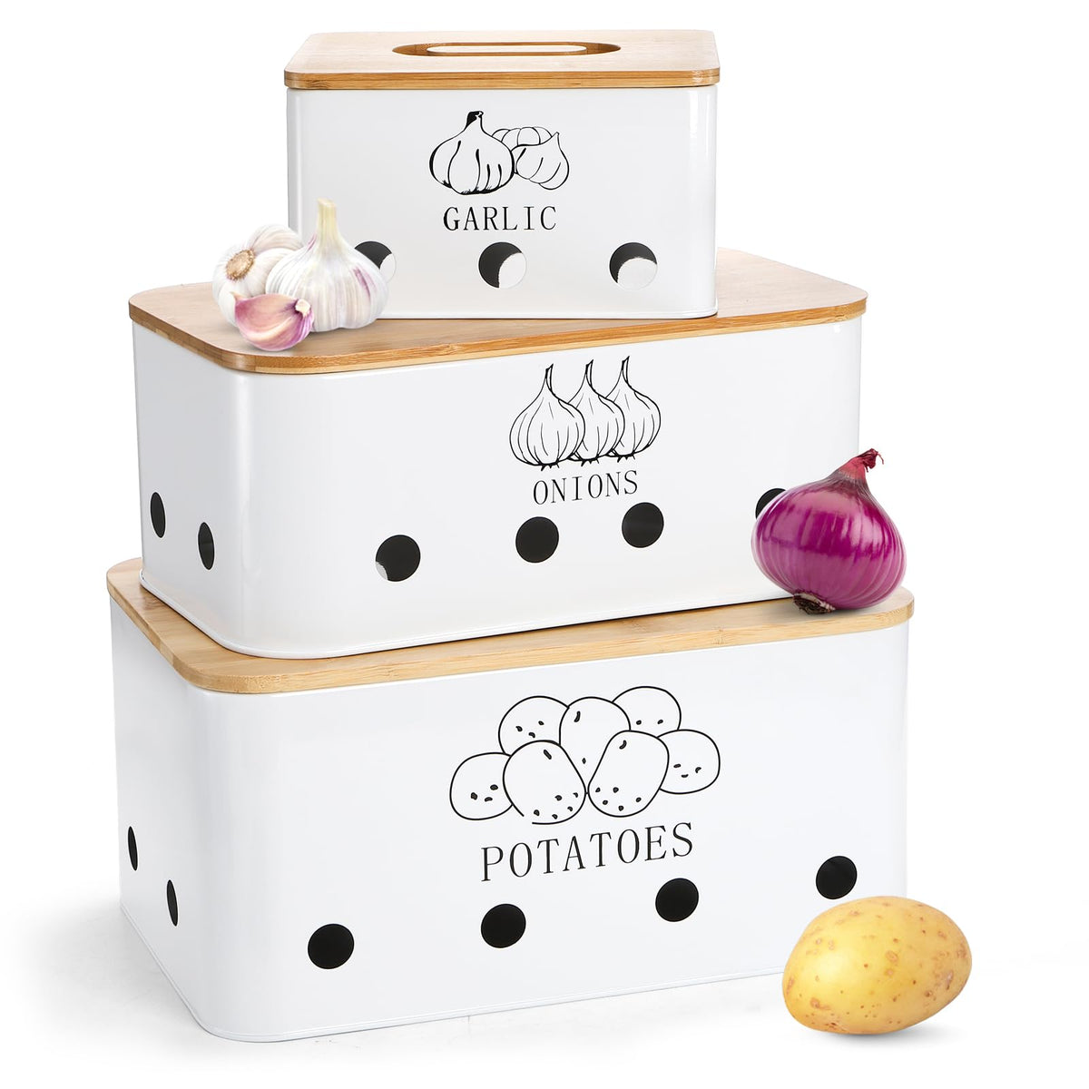 3 Pack Potato Onion Garlic Storage Set U81107