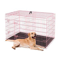 48-Inch Folding Metal Dog Crate with Divider, Tray, and Carry Handle F498409