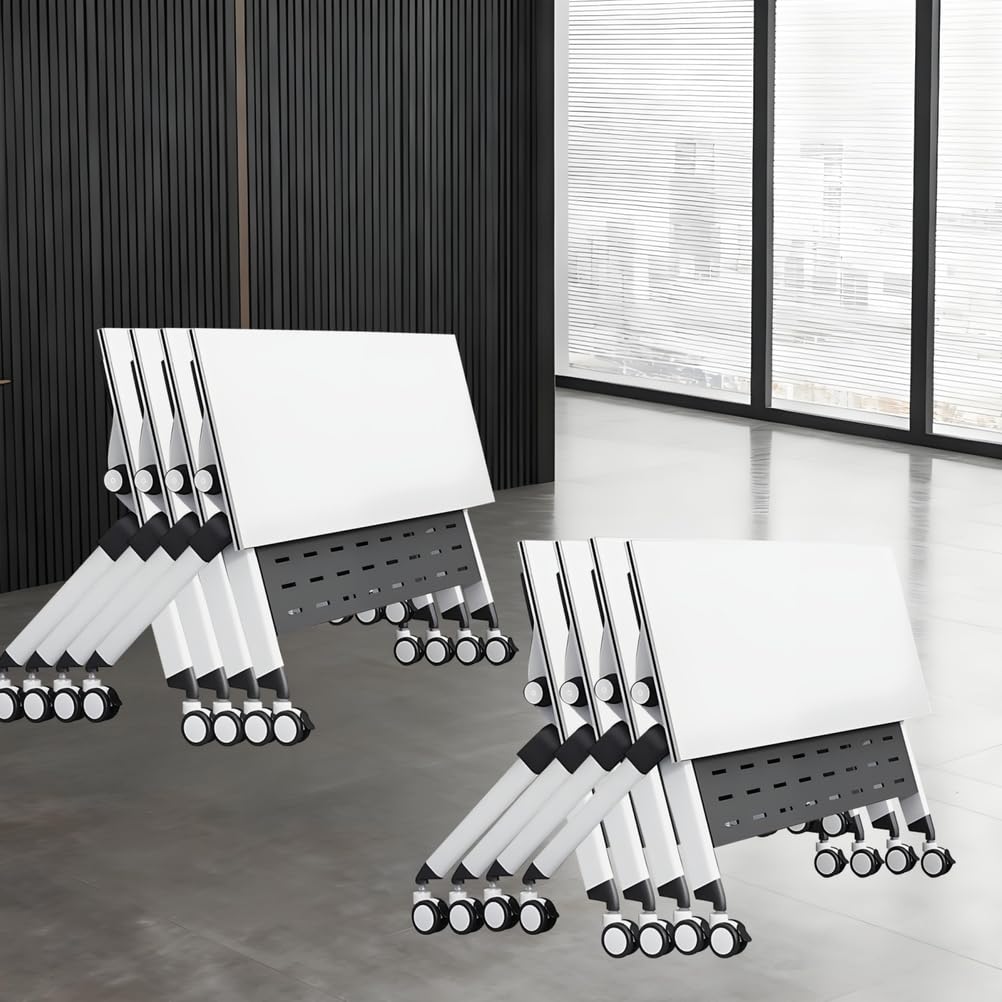 Folding Conference Table with Locking Wheels, 8 Pack, 63x24x30 Inch E801358
