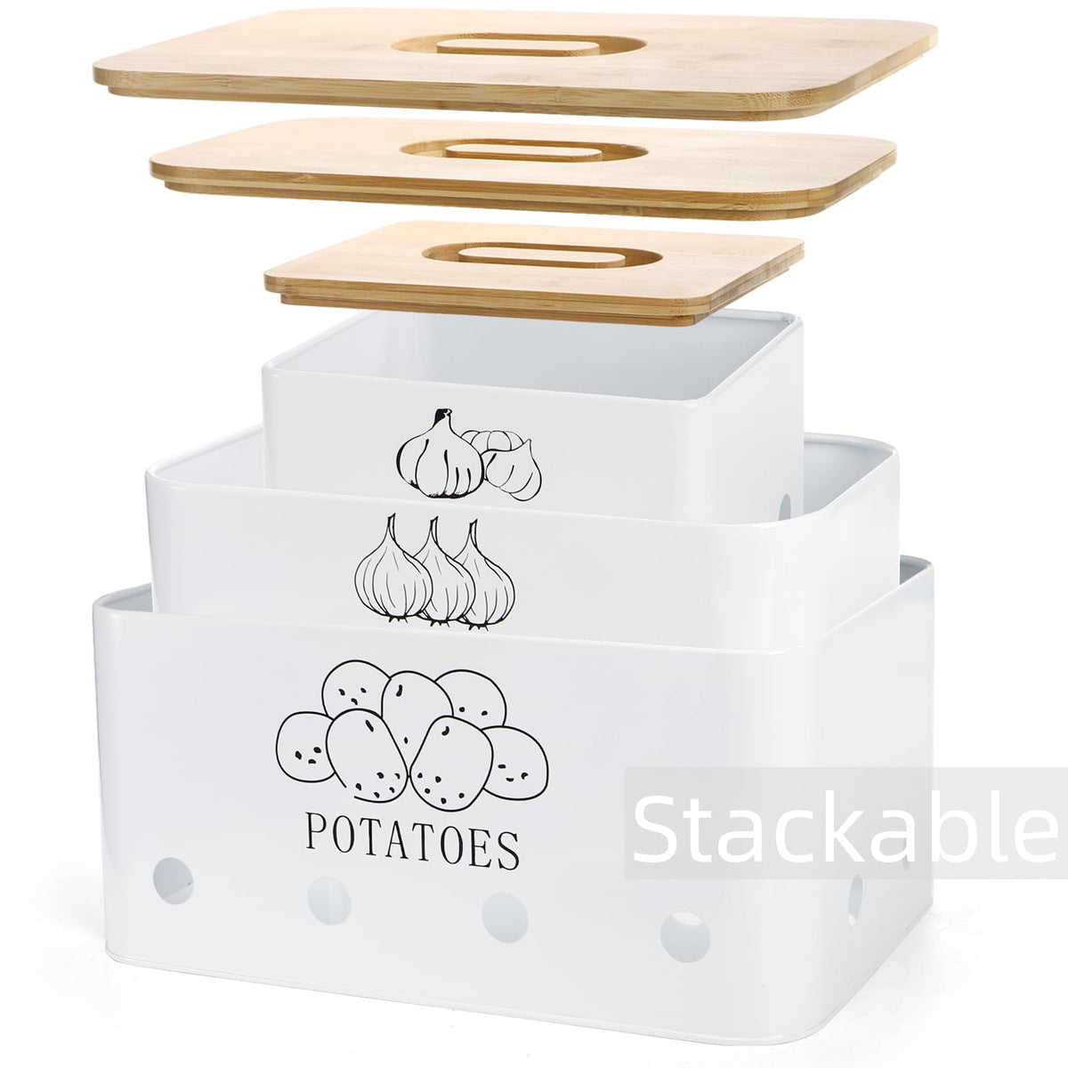 3 Pack Potato Onion Garlic Storage Set U81107