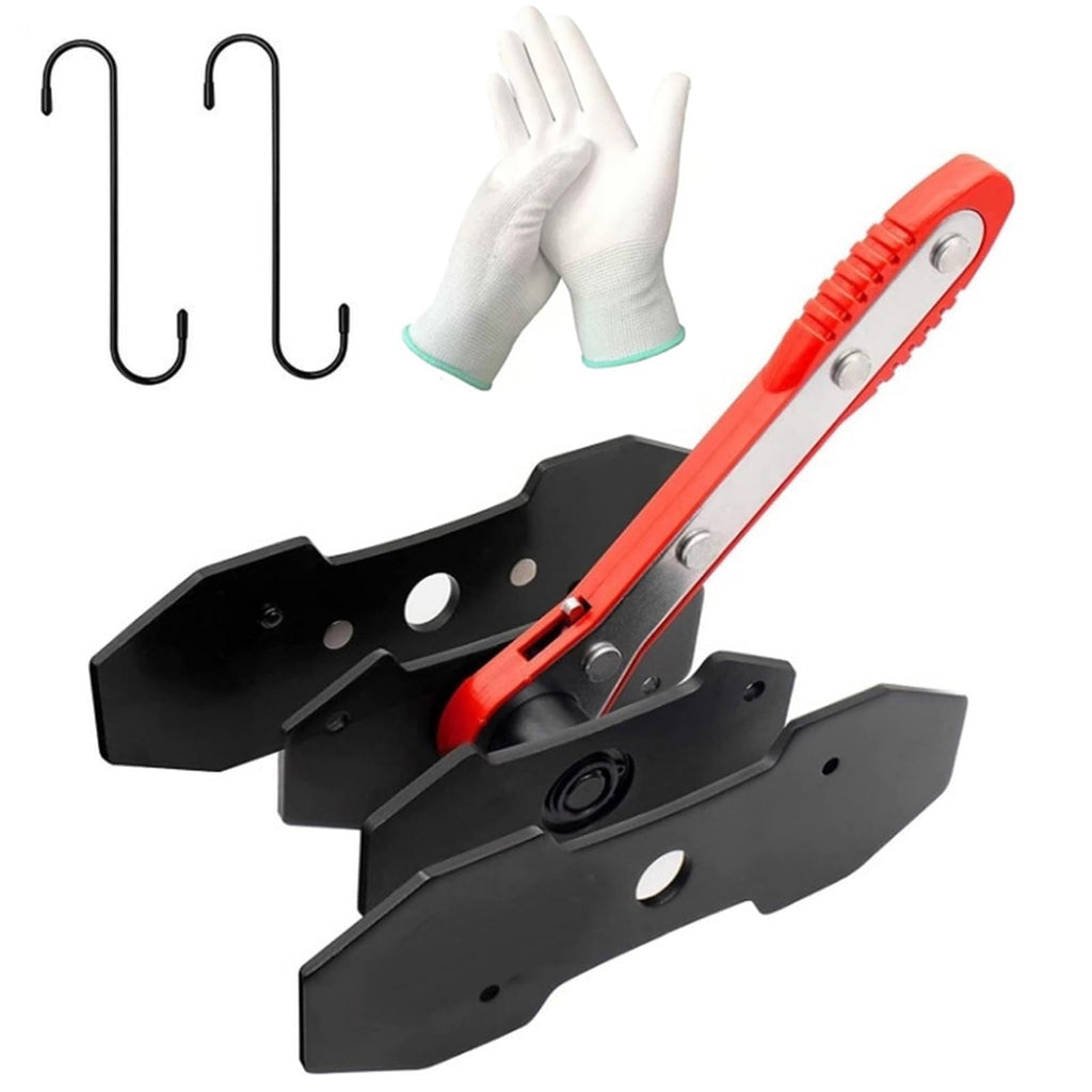 Brake Caliper Press Tool with 2 Caliper Hooks 2 Steel Plates and Gloves B6673