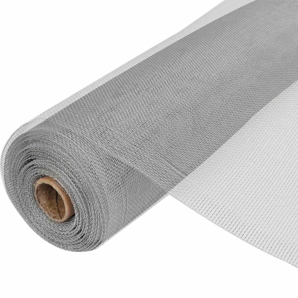 Aluminum Mesh Screen 39.4x196.9 Inches Silver D47947