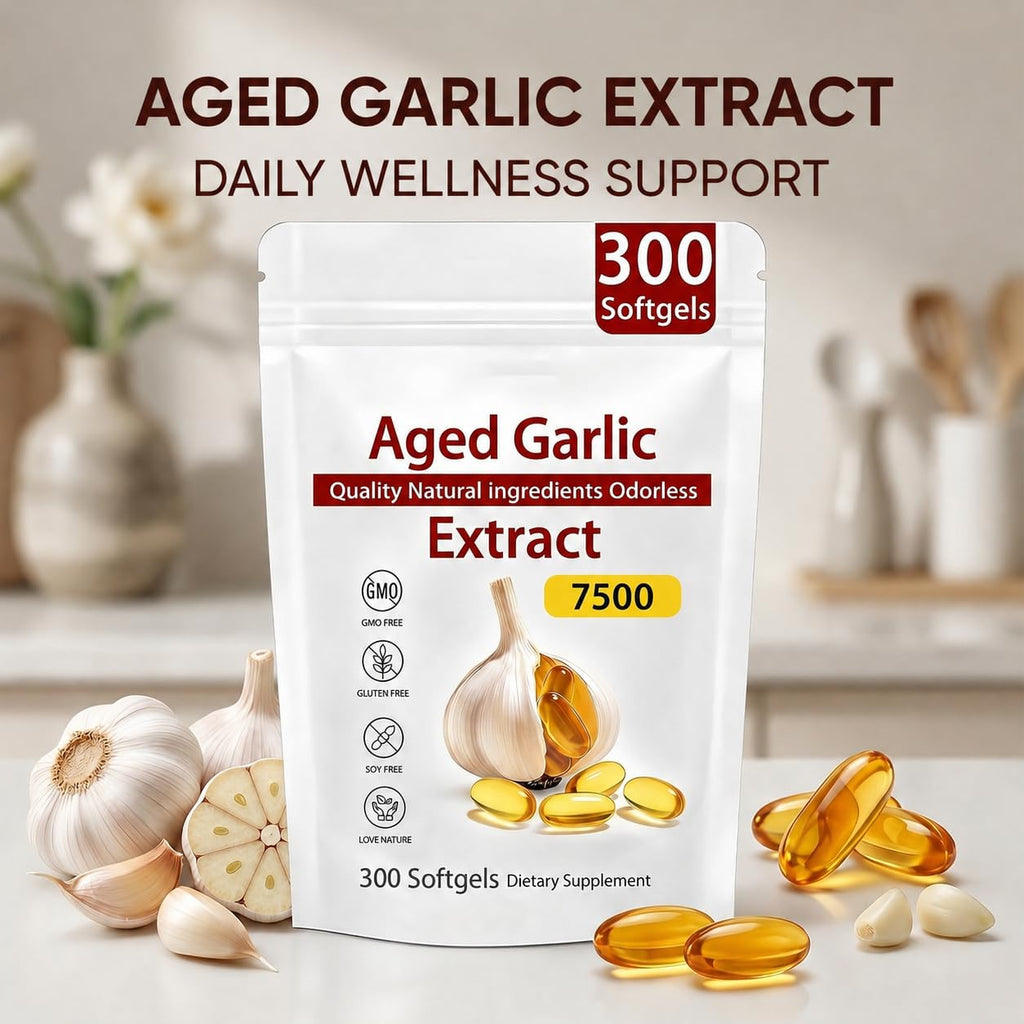 Odorless Organic Garlic Extract Capsules 300 Softgels O3487