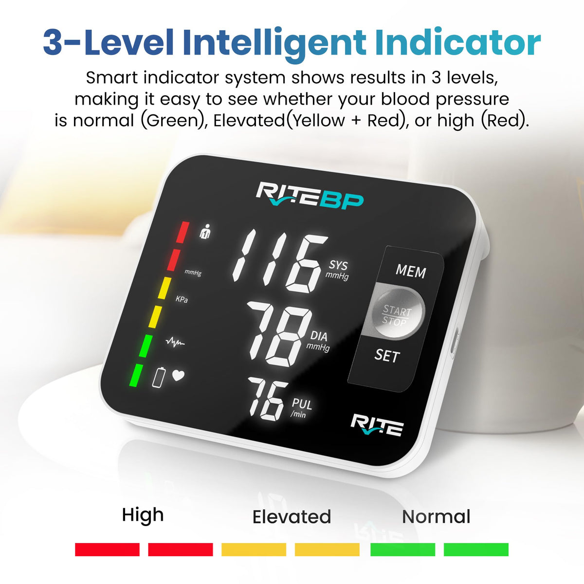 Digital Blood Pressure Monitor with 2 Large Arm Cuffs E13554