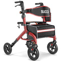 Red 8" All-Terrain Rollator Walker C4449