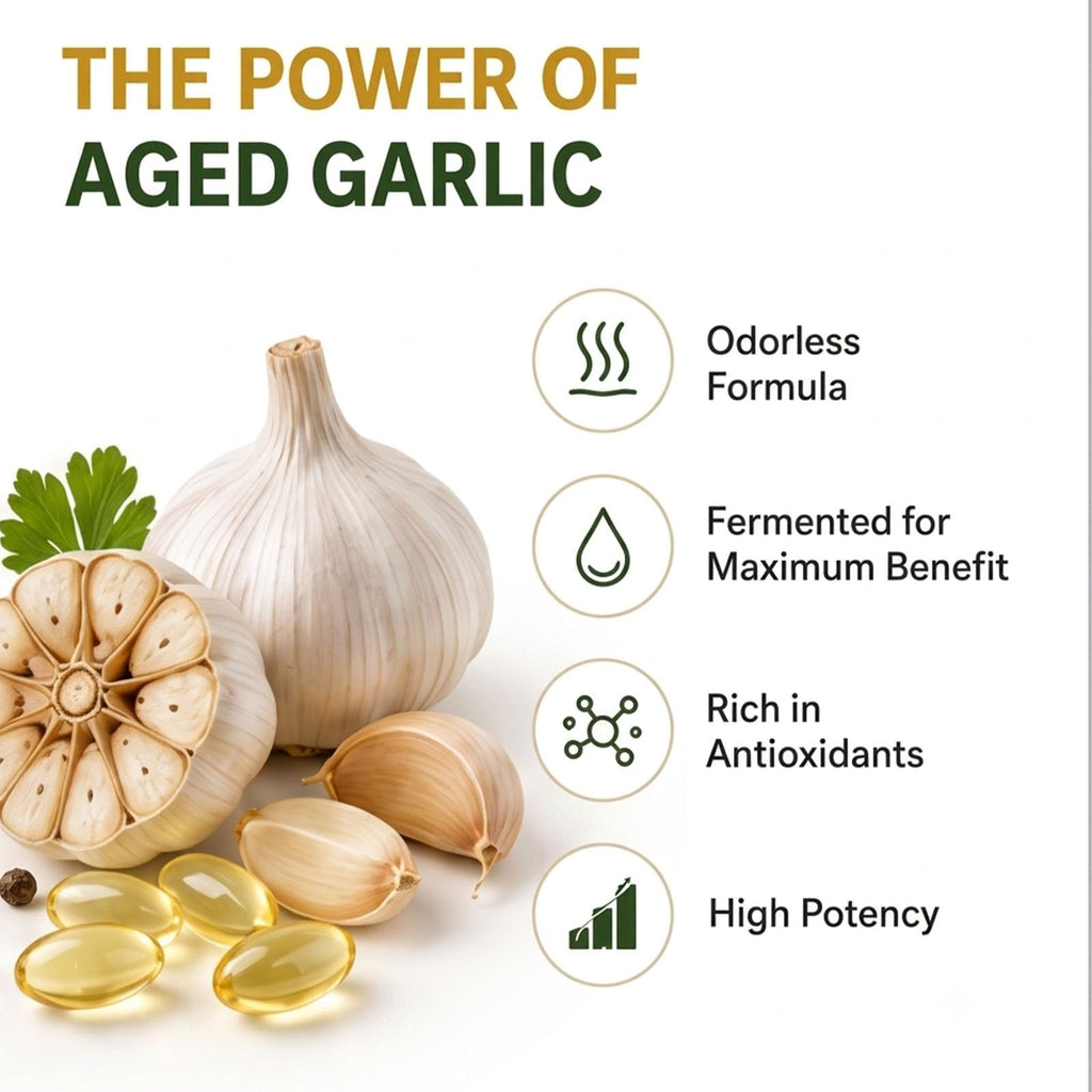 Odorless Aged Garlic Extract Supplement, 300 Softgels Y905676
