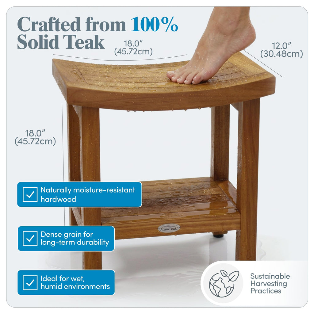 18" Teak Shower Bench S878036