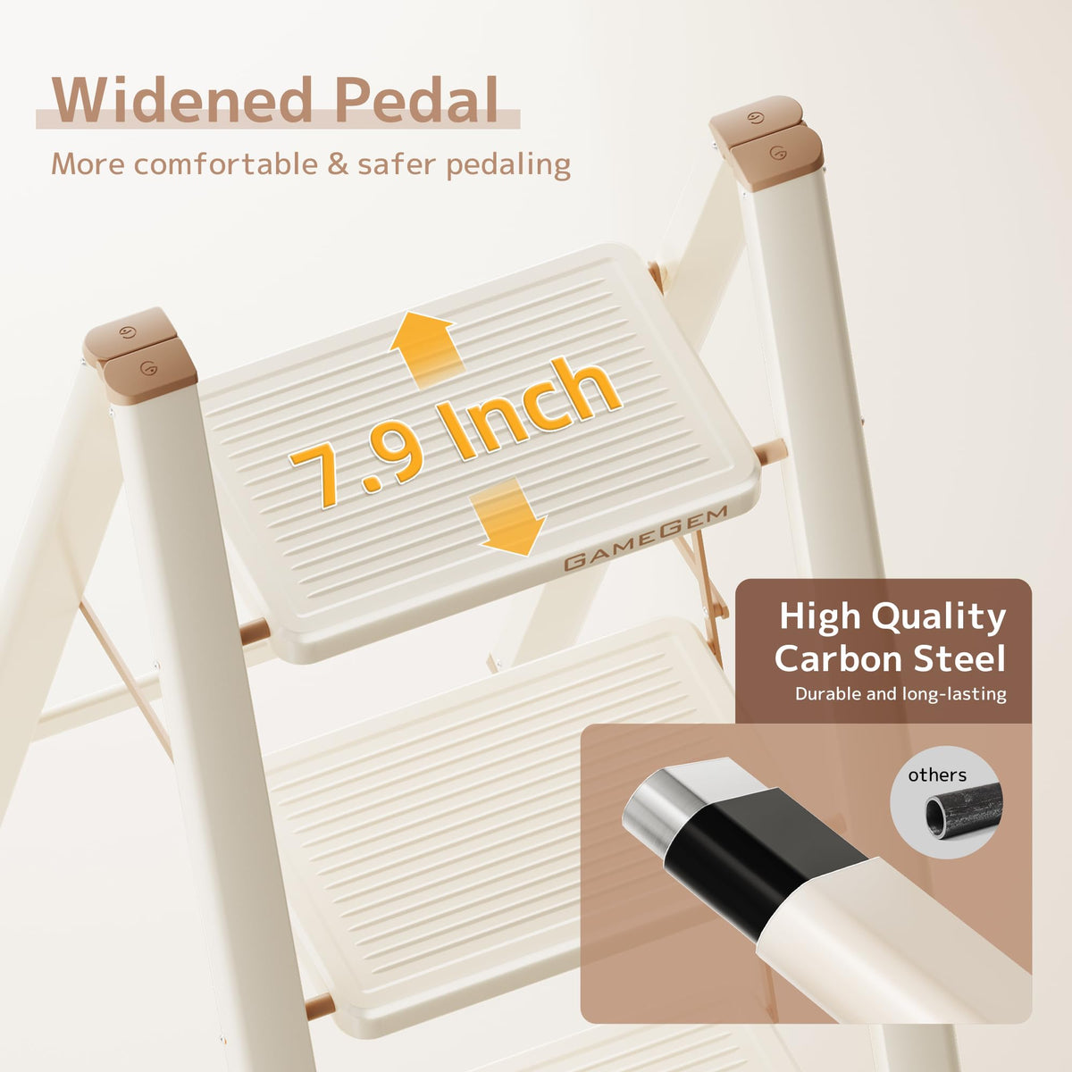 Foldable 3 Step Ladder with Anti-Slip Pedal C35579