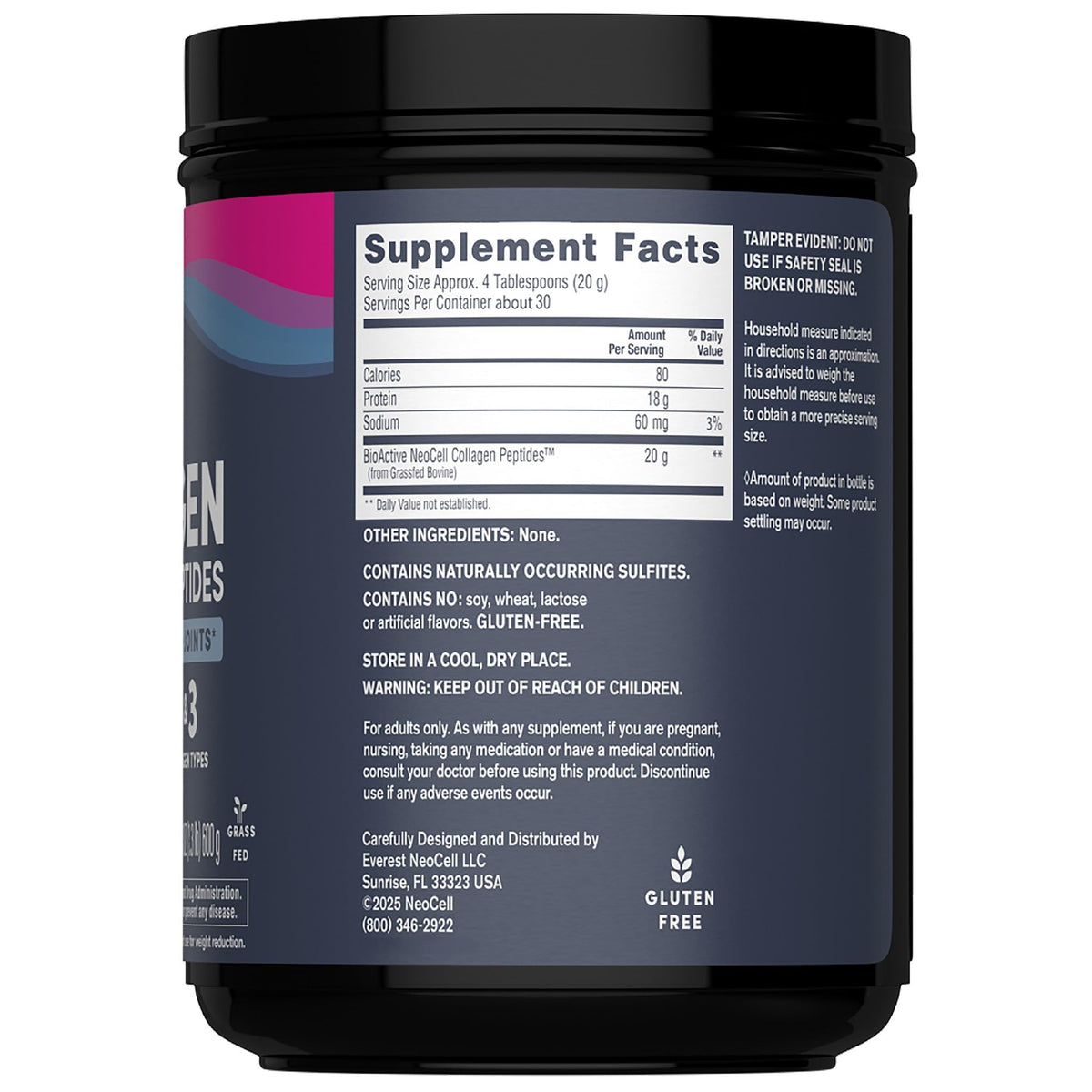 Unflavored Collagen Peptides Powder F2543