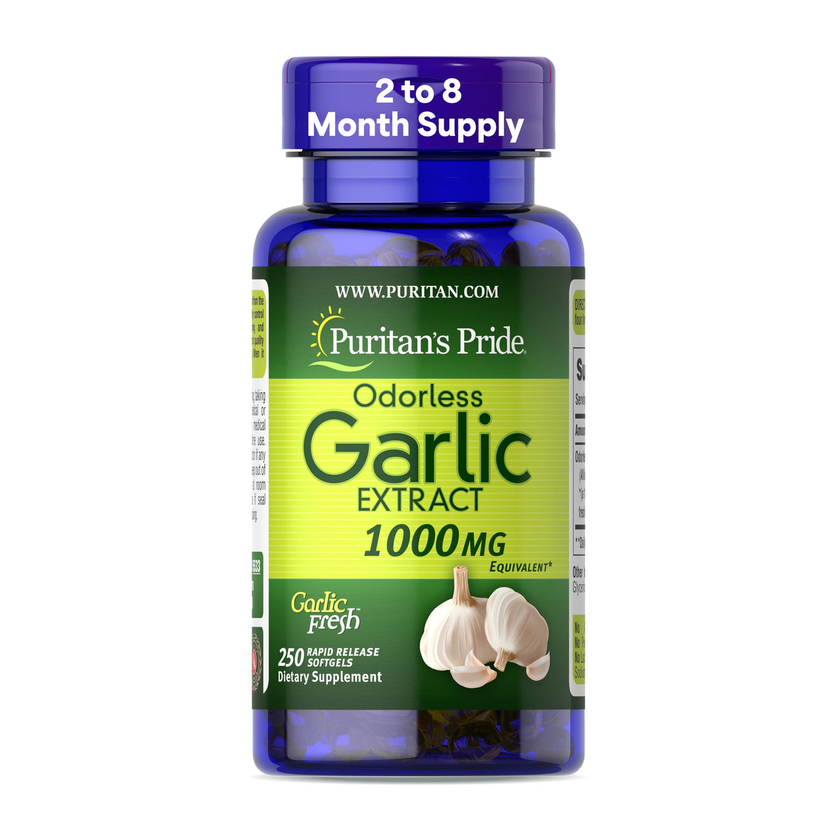 Odorless Garlic 10mg 250 Softgels W292