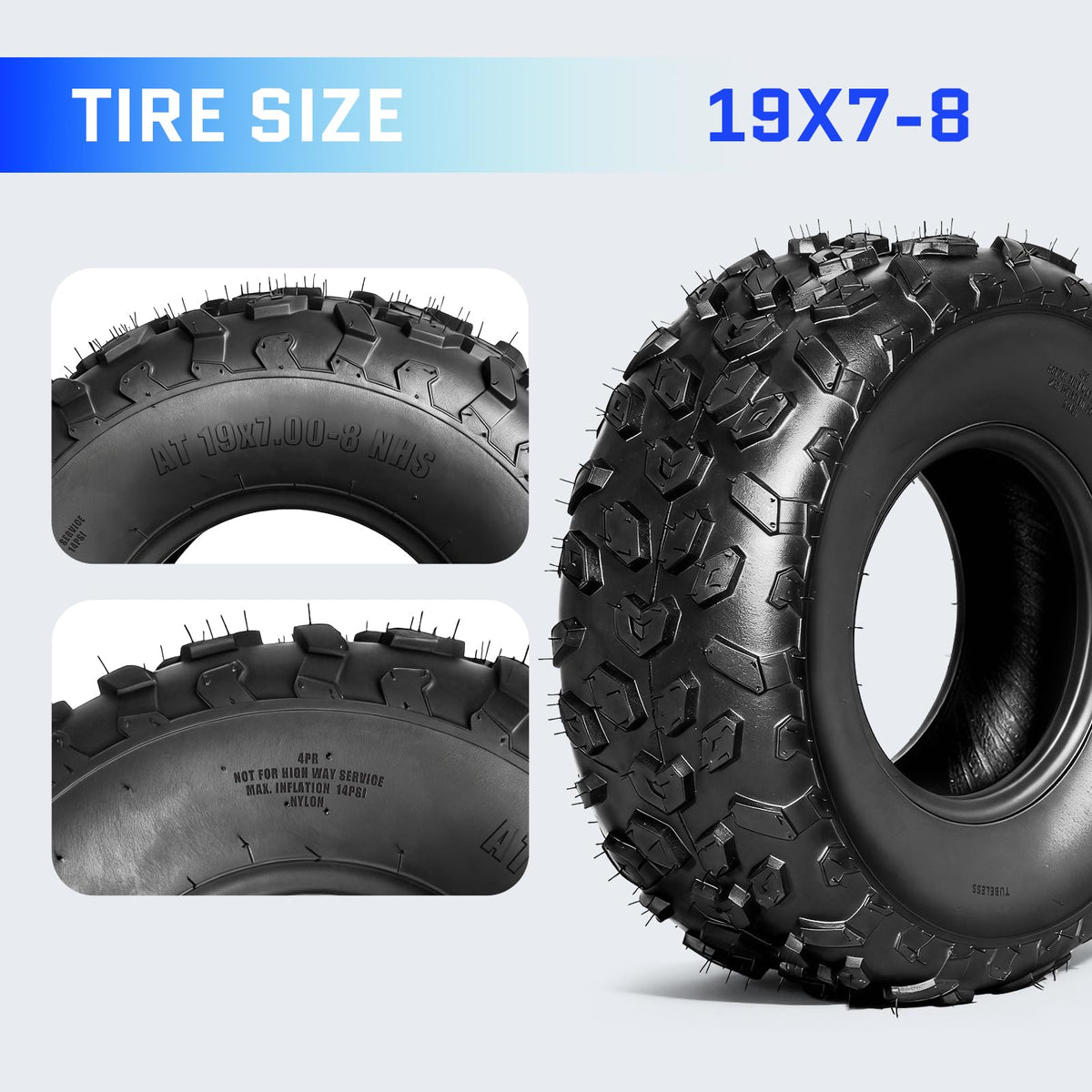 Set of 4 ATV/UTV Tires 19x7-8 R418937